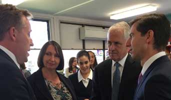 Nicholas Wyman joins Australia's PM in Emu Plains NSW